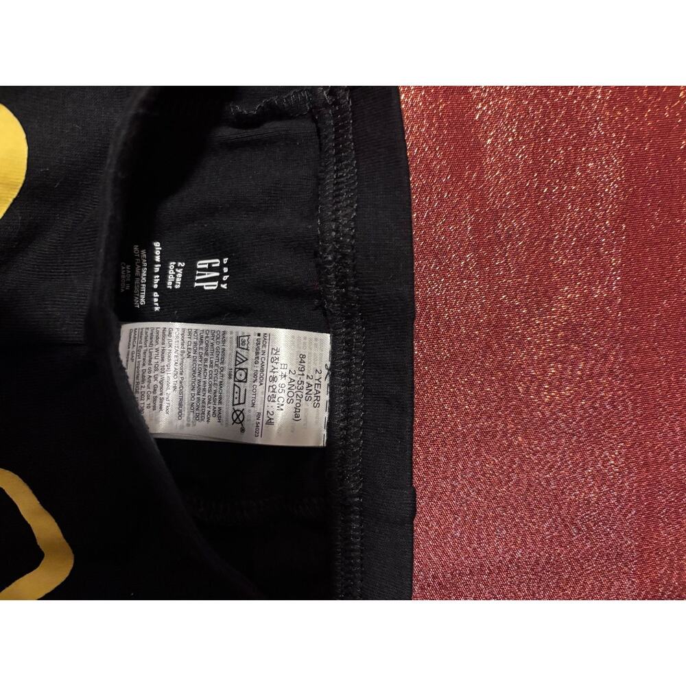 Gap Baby Leggings Toddler 2T Black Yellow Skeleton Pants Halloween Glow Costume